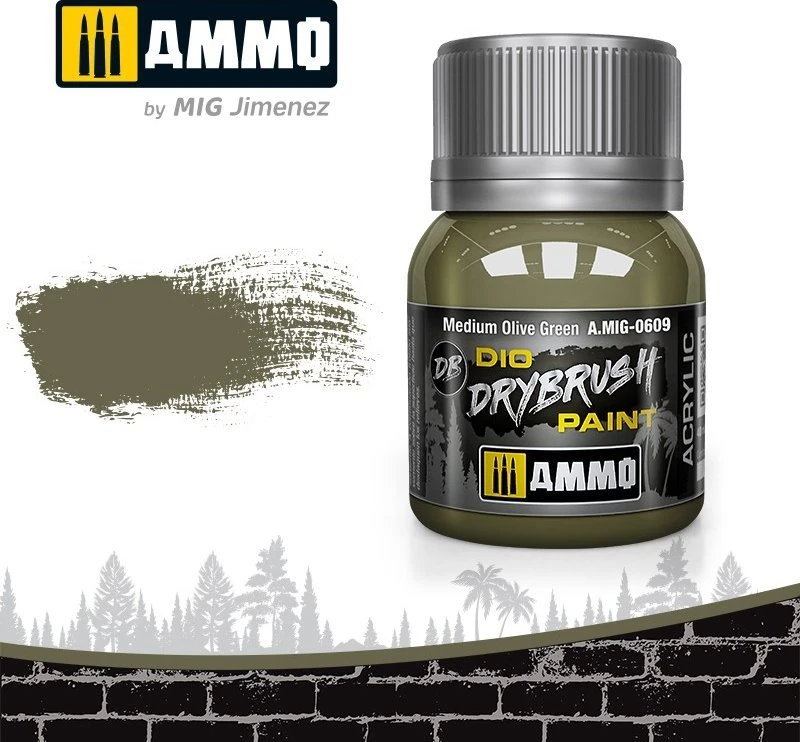 AMMO by MIG Jimenez AMMO MIG DRYBRUSH sendinimo dažai alyvuogių žalia 40ml