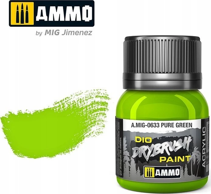 AMMO by MIG Jimenez AMMO MIG Drybrush dažai Pure Žalias 40 ml (0633) – sendinimui