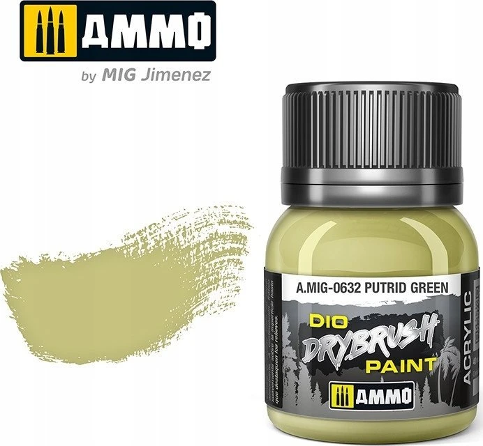 AMMO by MIG Jimenez AMMO MIG akriliniai sauso teptuko dažai Putrid Žalias 40 ml, 0632