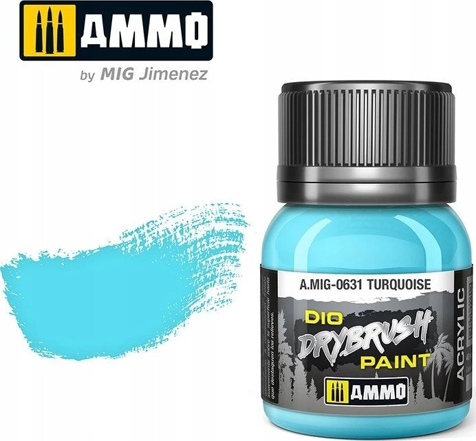 AMMO by MIG Jimenez AMMO MIG DRYBRUSH turkio dažai 40 ml – sendinimui, vandens pagrindo
