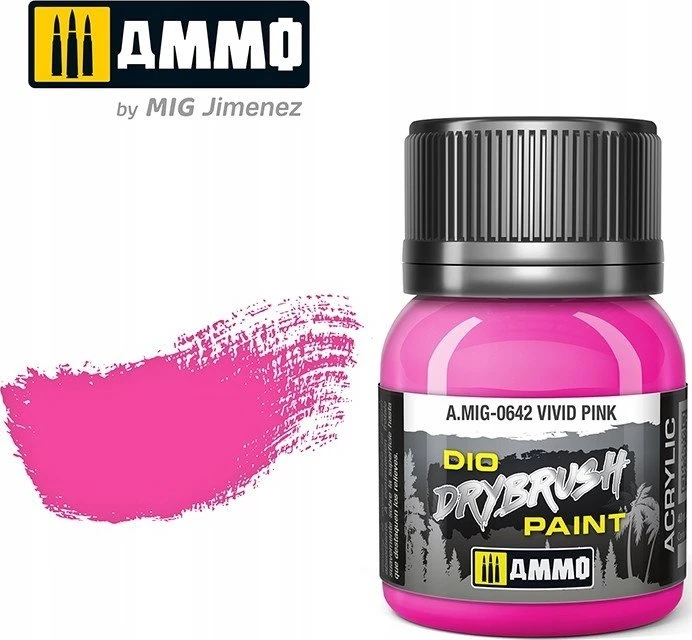 AMMO by MIG Jimenez AMMO MIG DRYBRUSH sendinimo dažai Vivid Rožinė 40 ml (0642)