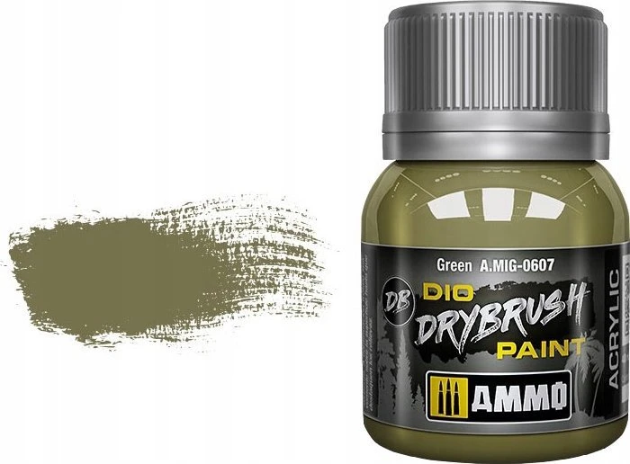 AMMO by MIG Jimenez AMMO MIG DRYBRUSH žalios spalvos sendinimo dažai, 40 ml (A.MIG-0607)