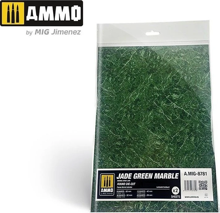 AMMO by MIG Jimenez AMMO MIG Jade Žalias Marble – apvalūs diskai bazėms 28–50 mm (8781)