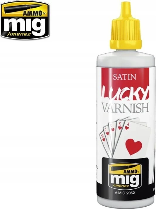 AMMO by MIG Jimenez AMMO MIG pusiau matinis akrilinis lakas SATIN Lucky Varnish, 60 ml (2052)