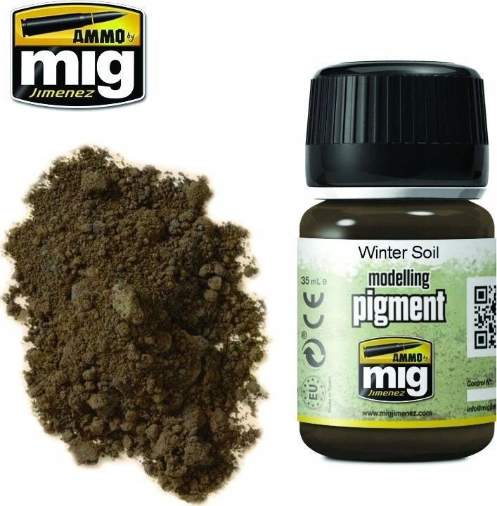 AMMO by MIG Jimenez AMMO MIG pigmentas Winter Soil, 35 ml – tamsi žemė maketams A.MIG-3029