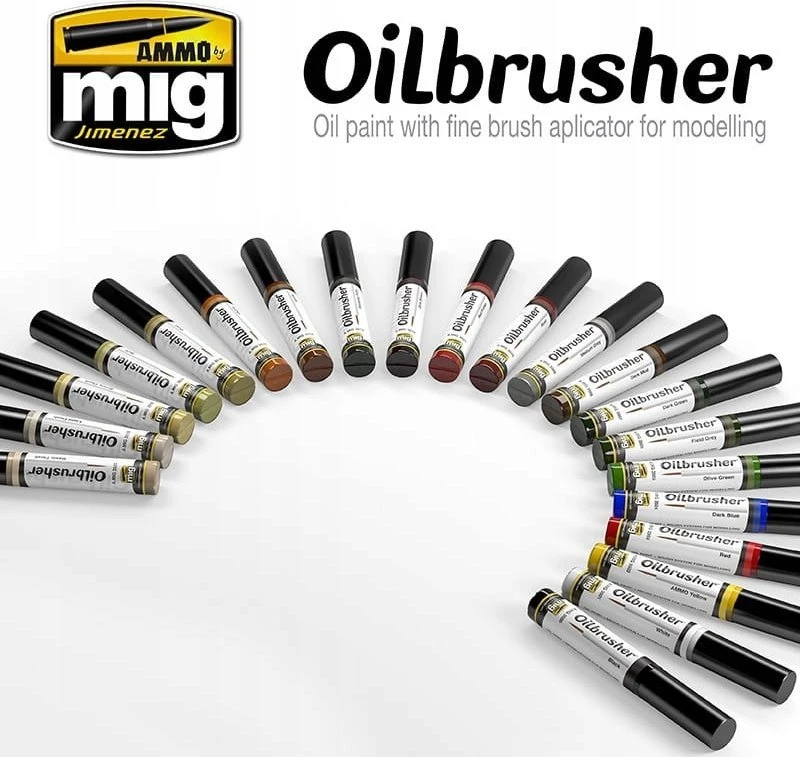 AMMO by MIG Jimenez AMMO MIG Oilbrusher 3501 Balta – aliejiniai dažai su teptuku modeliams