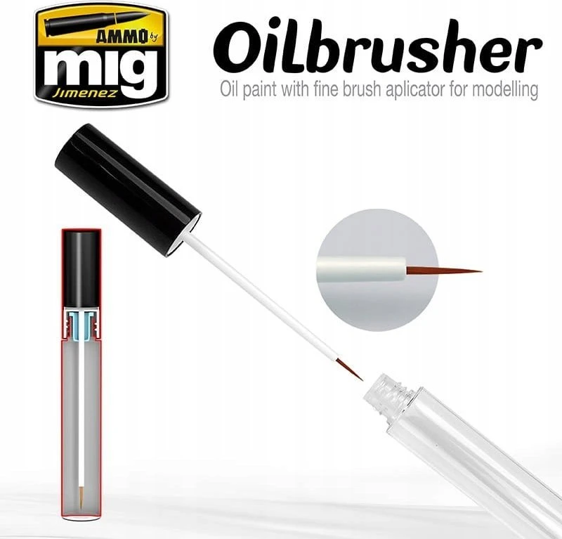 AMMO by MIG Jimenez AMMO MIG Oilbrusher 3520 BASIC FLESH – aliejiniai dažai su teptuku sendinimui