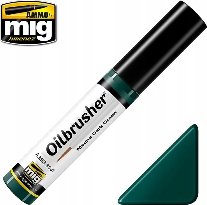 AMMO by MIG Jimenez AMMO MIG Oilbrusher Mecha Dark Žalias 3531 – aliejiniai dažai sendinimui