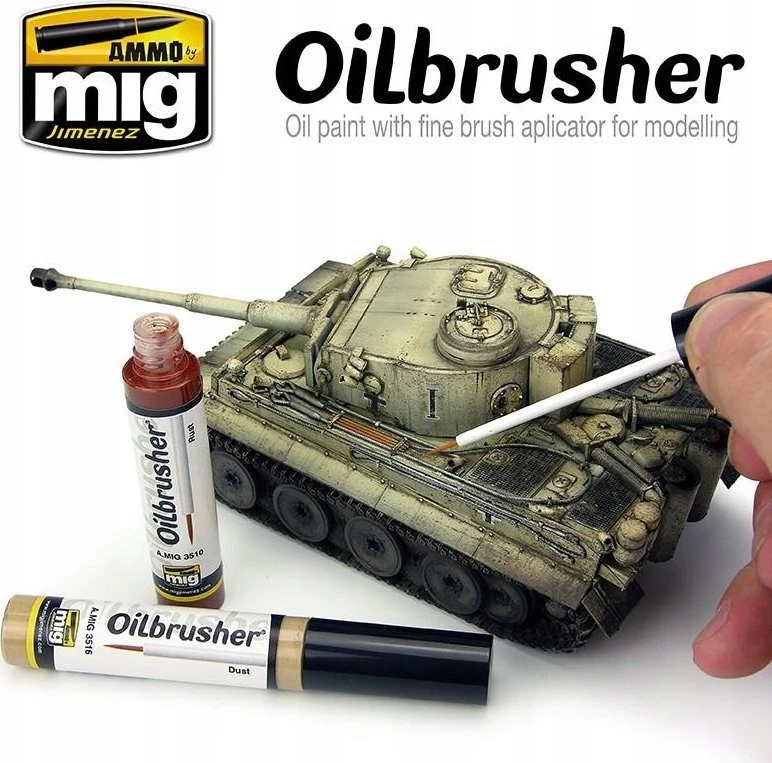 AMMO by MIG Jimenez AMMO MIG Oilbrusher aliejiniai dažai sendinimui – Mecha Light Žalias 3529