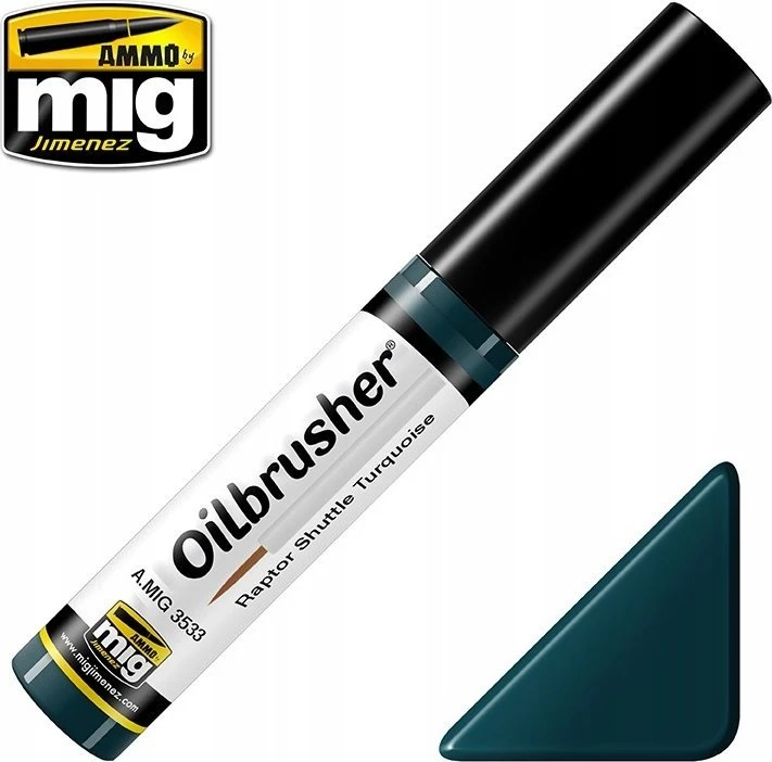 AMMO by MIG Jimenez AMMO MIG Oilbrusher aliejiniai dažai sendinimui – Raptor Shuttle Turquoise 3533