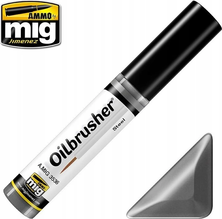 AMMO by MIG Jimenez AMMO MIG Oilbrusher Plienas 3536 – aliejiniai sendinimo dažai su teptuku