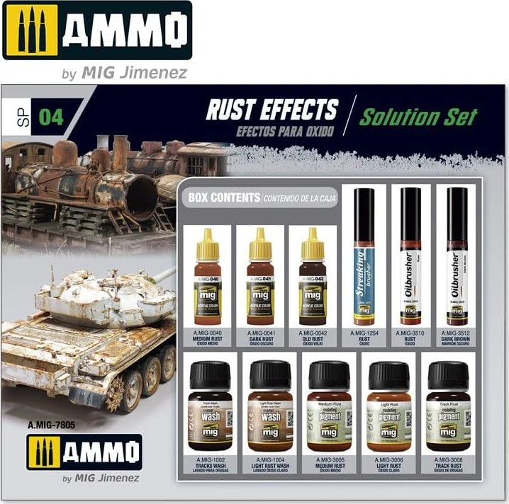 AMMO by MIG Jimenez AMMO MIG rūdžių efektų sendinimo rinkinys Super Pack 7805