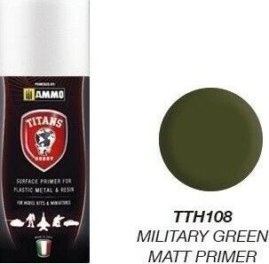 AMMO by MIG Jimenez Titans Hobby akrilinis purškiamas gruntas, matinė karinė žalia 400 ml