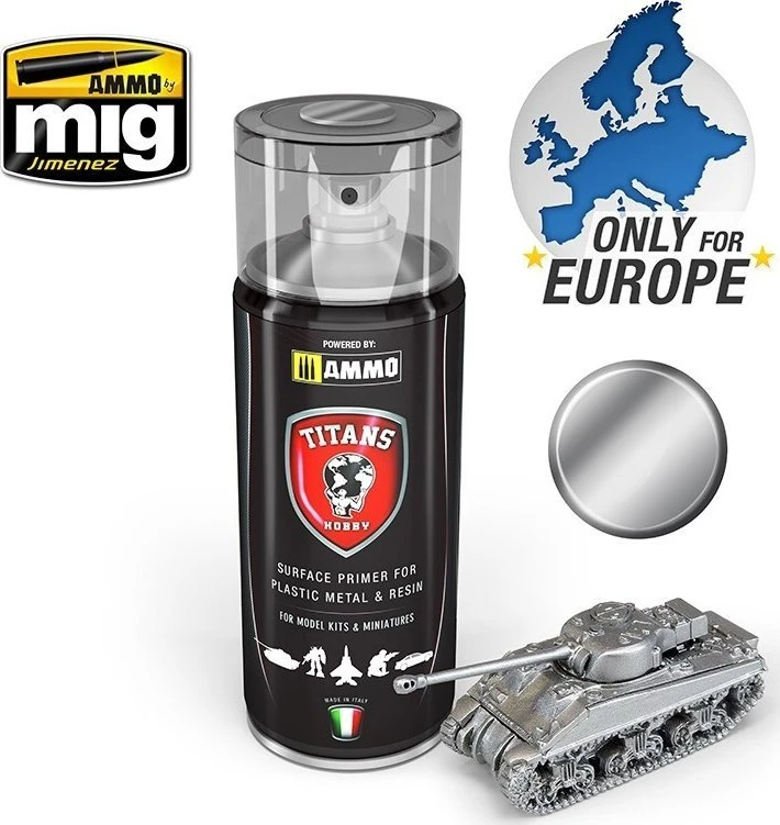 AMMO by MIG Jimenez Titans Hobby akrilinis purškiamas gruntas plikam metalui 400 ml, 109
