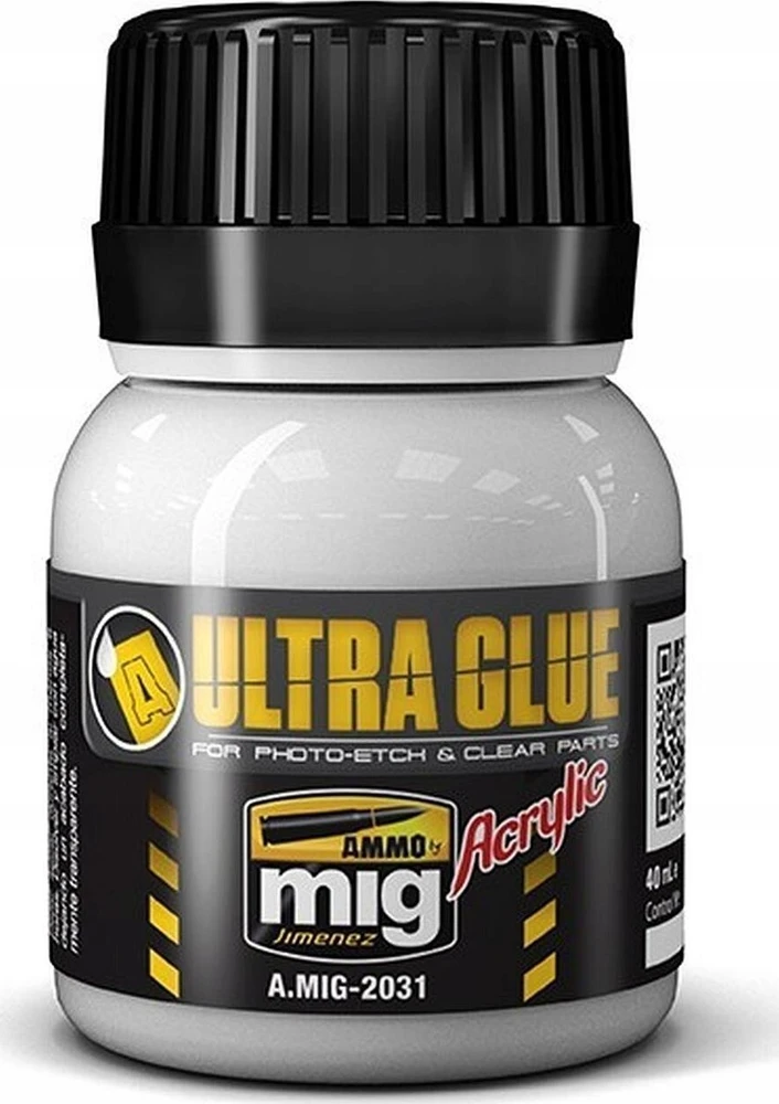 AMMO by MIG Jimenez AMMO MIG Ultra Glue akriliniai klijai skaidrioms ir PE detalėms, 40 ml