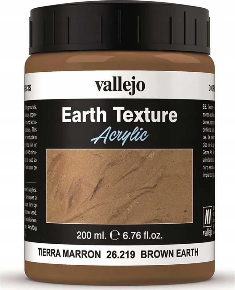 Vallejo Masa Earth* tekstūros dažai 200 ml ruda žemė
