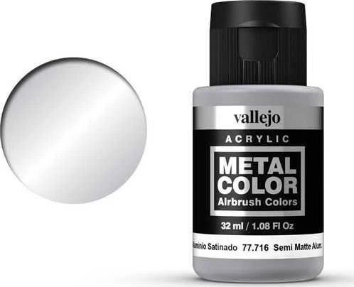 Vallejo metalo spalva metalo spalva metalo spalva 77716 pusiau matinis aliuminis Vallejo universalus
