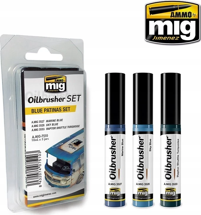 Vallejo šoviniai: Oilbrusher Set - Mėlyna Patinas Set