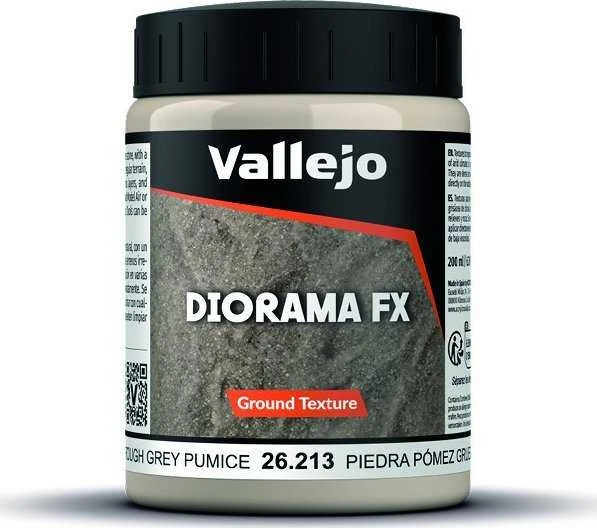 Vallejo: 26.213 – „Diorama FX“ – grunto tekstūros – pilka pemza (200 ml)