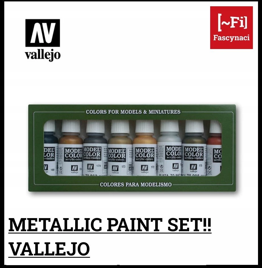 Vallejo Vallejo: 70.118 - Model Color - Effects - Metallic Colors (8 x 18 ml)