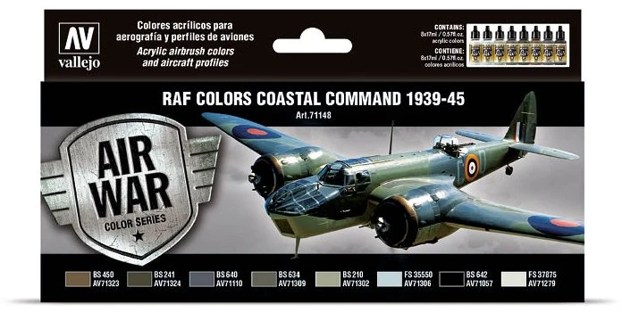 Vallejo Vallejo: 71.148 - Model Air - Air War - RAF Colors - Coastal Command 1939-45 (8x18 ml)