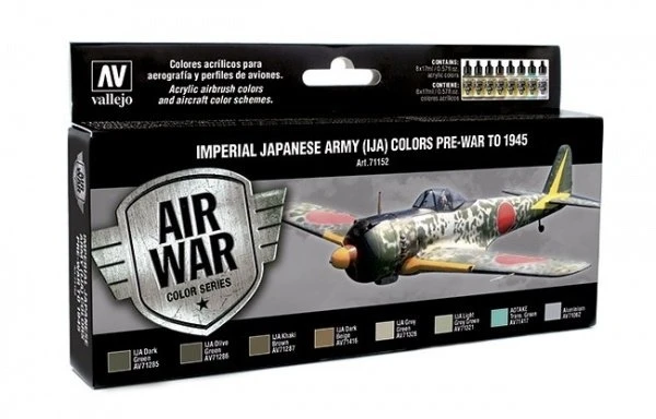 Vallejo Vallejo: 71.152 - Model Air - Air War - IJA Colors - Imperial Japanese Army Pre-War to 1945 (8x18 ml)