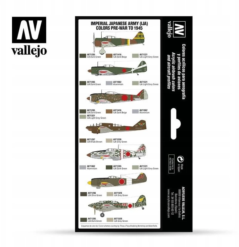 Vallejo Vallejo: 71.152 - Model Air - Air War - IJA Colors - Imperial Japanese Army Pre-War to 1945 (8x18 ml)