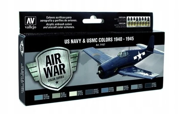 Vallejo Vallejo: 71.157 - Model Air - Air War - US Navy & USMC Colors 1940-1945 (8x18 ml)