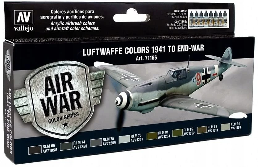 Vallejo Vallejo: 71.166 - Model Air - Air War - Liuftvafės spalvos - 1941 m. iki karo pabaigos (8x18 ml)