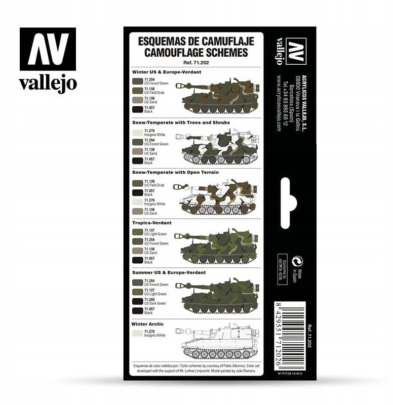 Vallejo Vallejo: 71.202 – Model Air – AFV – MERDC maskuojamosios spalvos (8x18 ml)