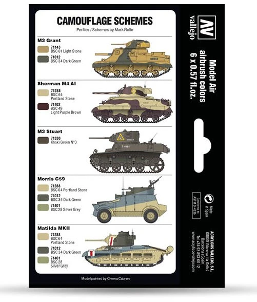 Vallejo Vallejo: 71.211 – Model Air – AFV – britų Caunter spalvos (6x17 ml)