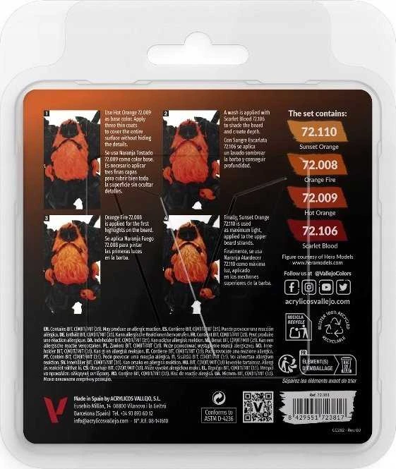 Vallejo : 72.381 - Game Color - Oranžinės spalvos rinkinys 4 x (18 ml)