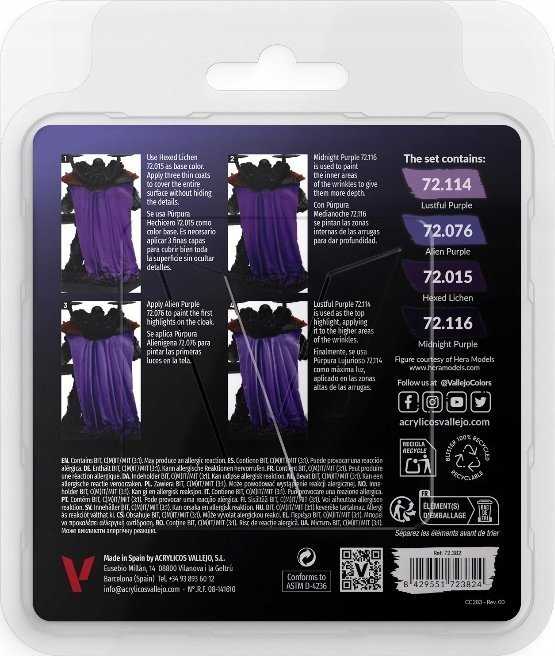 Vallejo : 72.382 - Game Color - Violetinės spalvos rinkinys 4 x (18 ml)