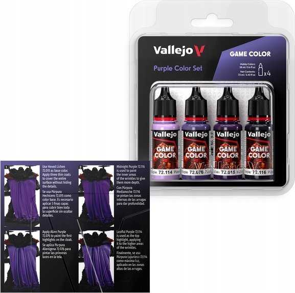 Vallejo : 72.382 - Game Color - Violetinės spalvos rinkinys 4 x (18 ml)