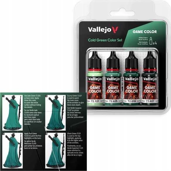 Vallejo : 72.383 - Game Color - Šaltos žalios spalvos rinkinys 4 x (18 ml)