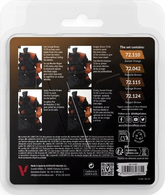 Vallejo Vallejo: 72.385 - Žaidimo spalva - Odinis rinkinys 4 x (18 ml)