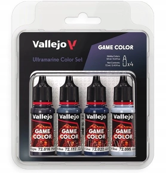 Vallejo Vallejo: 72.389 - Game Color - Ultramarine spalvų rinkinys (4 x 18 ml)