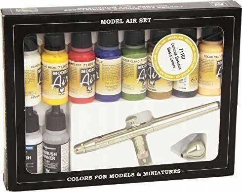 Vallejo Airbrush rinkinys su Basics Colors 10x17ml