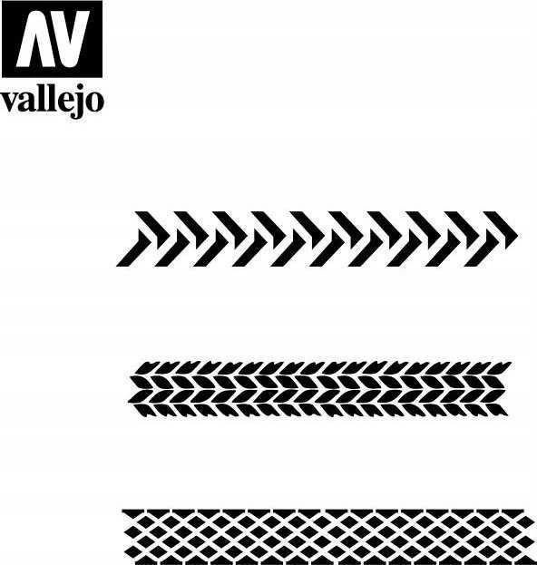 Vallejo Vallejo: Trafaretai – padangų žymėjimas