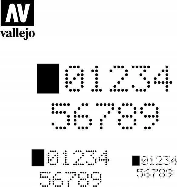 Vallejo Vallejo: Trafaretai – skaitmeniniai skaičiai