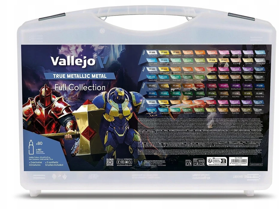 Vallejo Vallejo: True Metallic Metal – visa kolekcija – dėklas