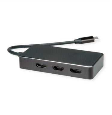 VALUE adapteris USB C tipo - HDMI daugiakanalis, 3x HDMI, 4K, M/F