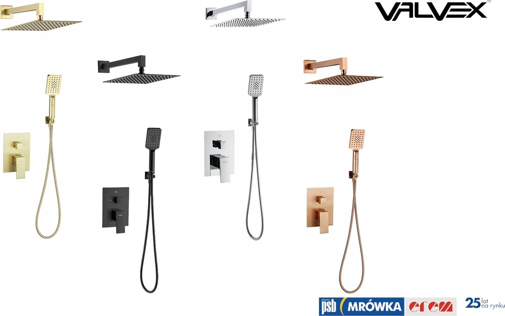 Valvex 2420270 dušo komplektas ARS CONCESSED DUŠO RINKINYS BRUSHED GOLD VALVEX // BV.2420270