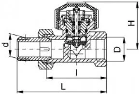 Valvex termostatinis vožtuvas tiesus 1/2'' 4412010
