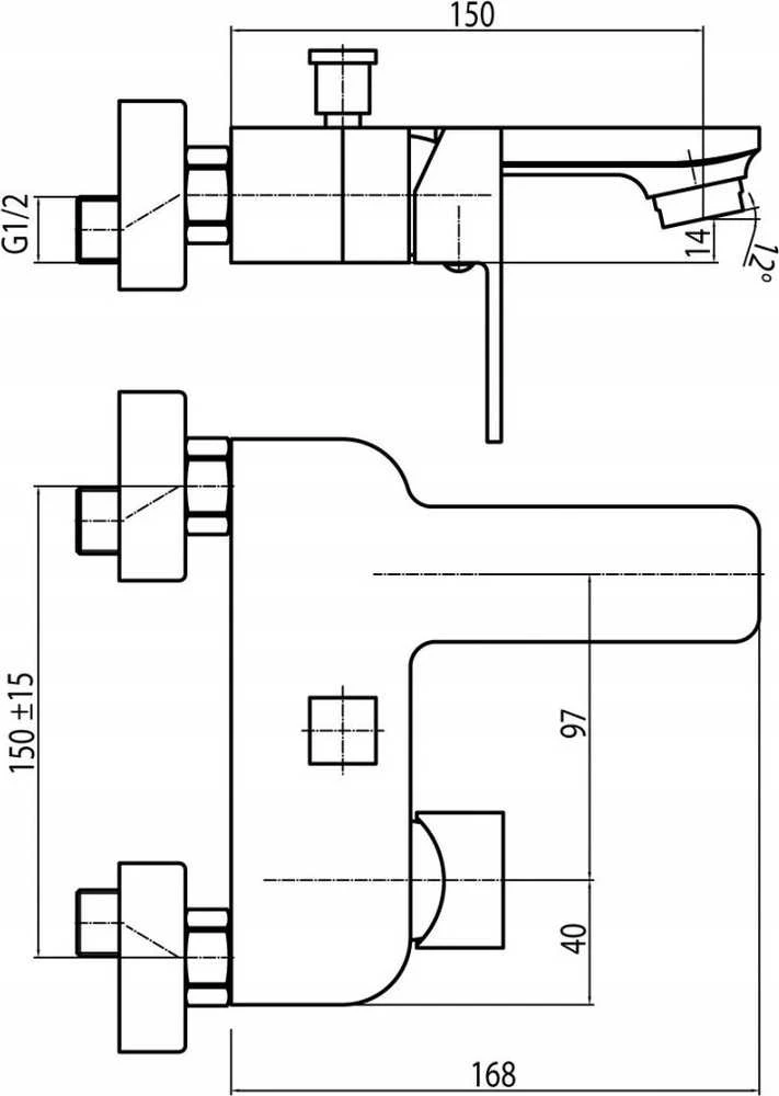 Vonios maišytuvas Valvex 2455810 BAT. LOFT GOLD WANNOWA BEZ NATRYSKU // BV.2455810