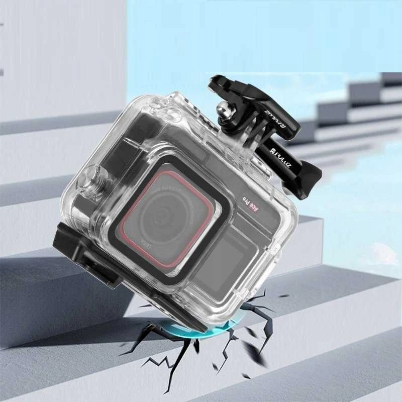 Vandeniui atsparus Puluz dėklas, atsparus vandeniui iki 60 m, skirtas Insta Insta360 Ace Pro / Pu964t