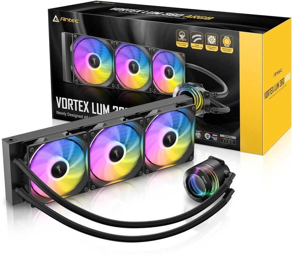 Vandens aušinimas Antec Vortex Lum 360 Juodas ARGB (0-761345-40055-8)