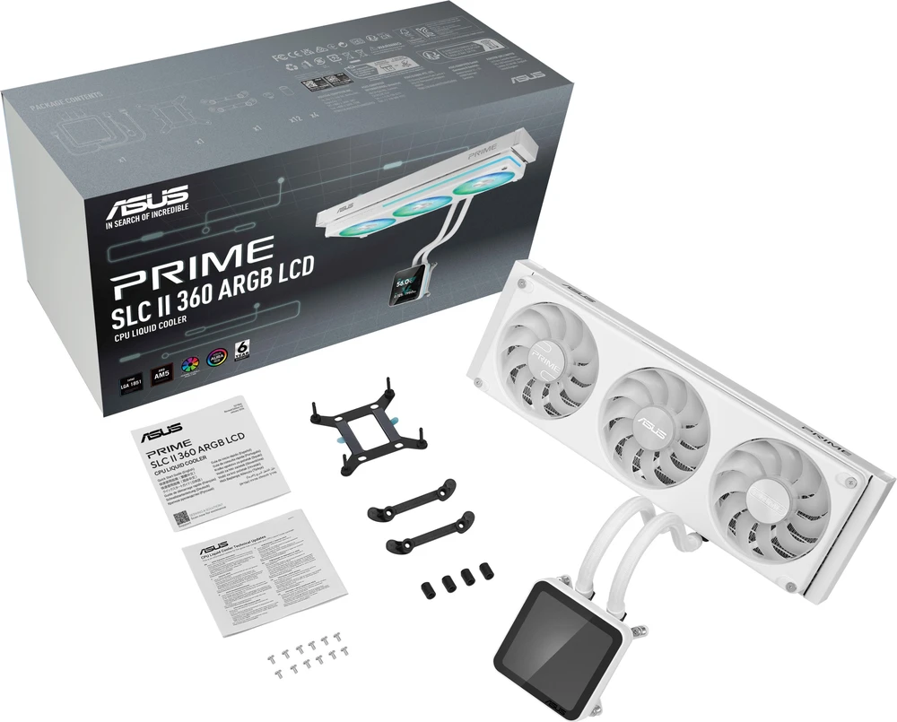 Vandens aušinimas Asus Prime SLC II 360 ARGB LCD WHT (90RC01W2-B0EAY0)