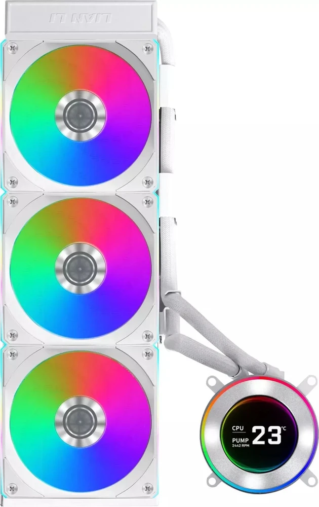 Lian Li Hydroshift II 360CL baltas aušintuvas su LCD ekranu