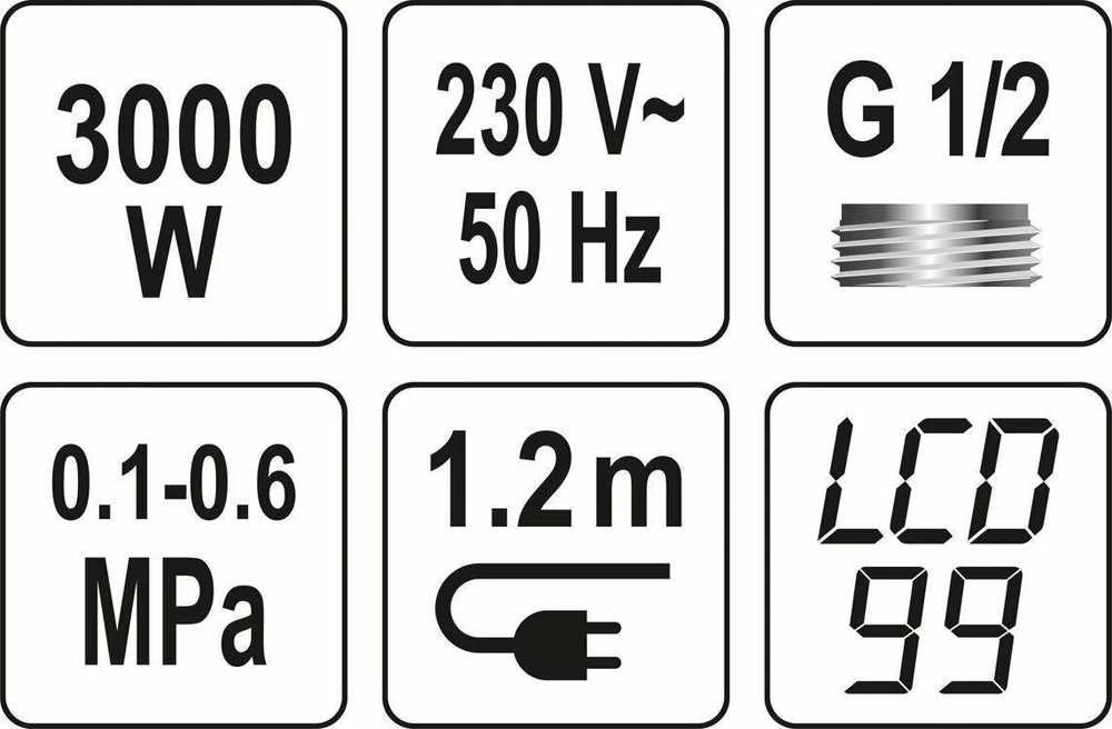 Fala Elektrinis momentinis vandens šildytuvas su dušu LCD KATLA3, 3kW